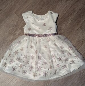 Jona Michelle Cream and Purple Snowflake Dress